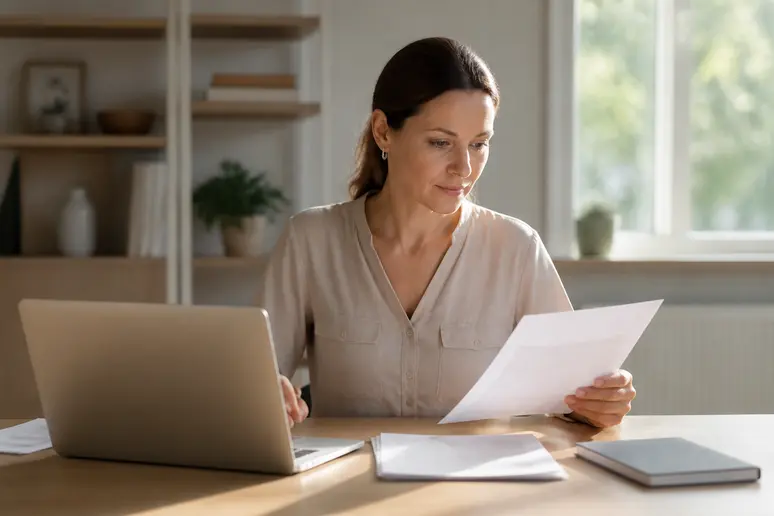 Femme préparant la création de son entreprise VTC, étape clé pour devenir chauffeur VTC.
