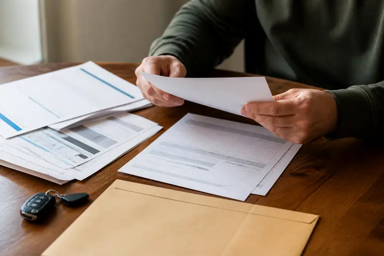 Vérification des documents de garantie et des papiers d'achat d'un véhicule avant signature