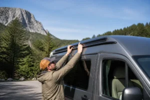 Installation d'un auvent camping car options fixations magnétique sur le toit d'un van aménagé