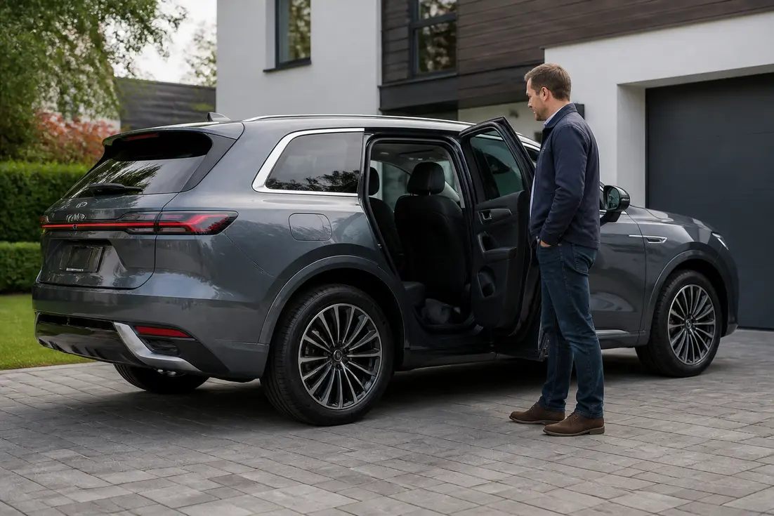 Découvrez le Renault Rafale prix fiche technique de ce SUV hybride rechargeable garé en extérieur.